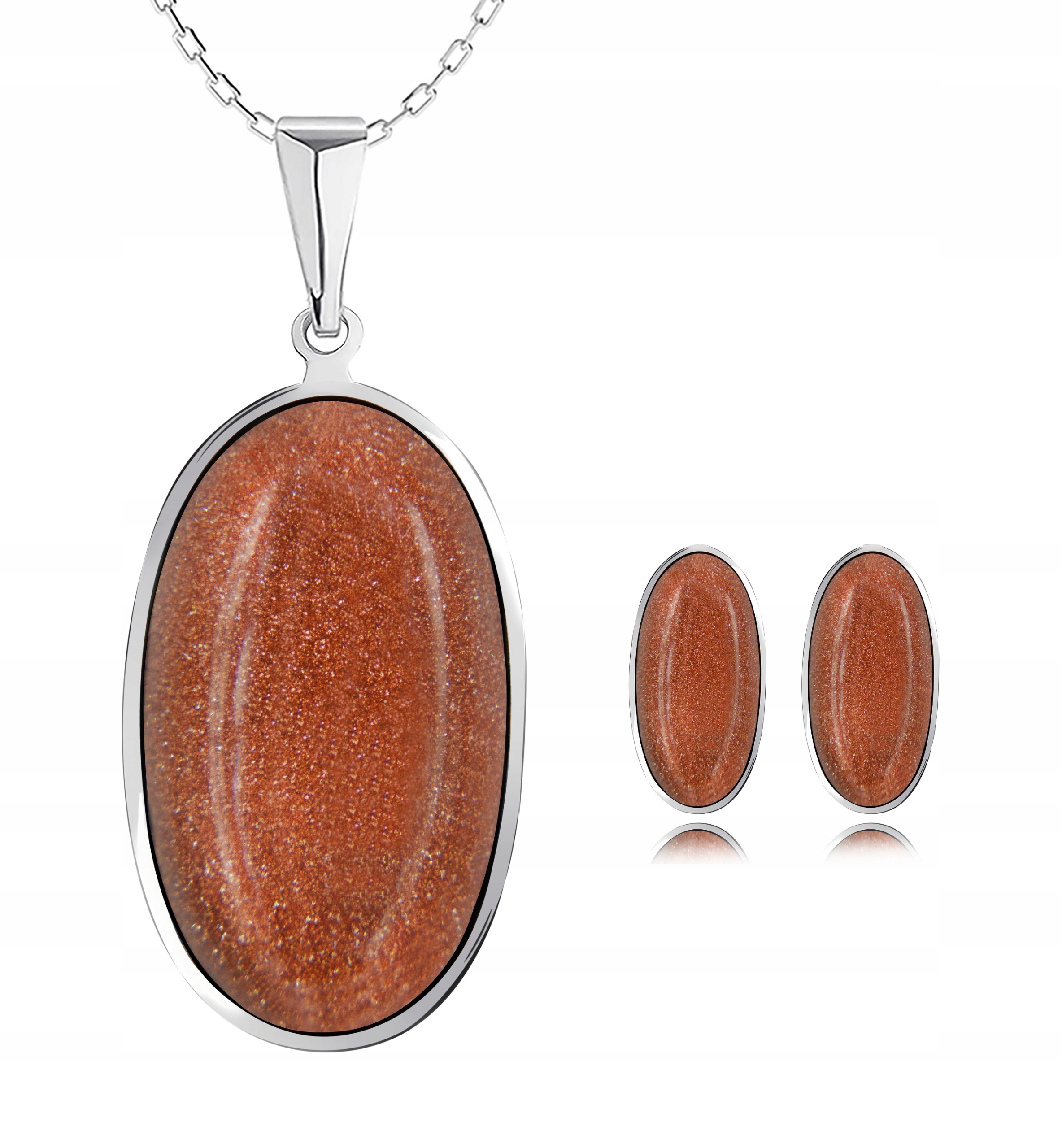 

Komplet Biżuterii Z Piaskiem Pustyni -klipsy!