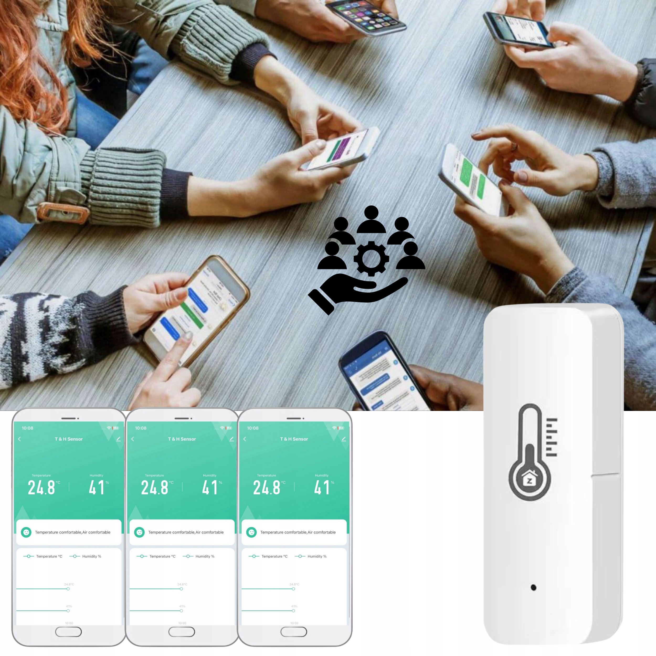 Czujnik temperatury, wilgotności ZIGBEE, Inteligentne czujniki TUYA Seria Tuya Smart