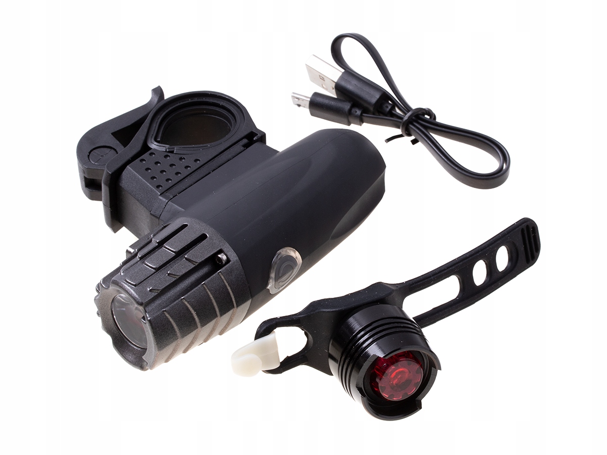 

Zestaw Latarka na rower z Usb czerwona lampka