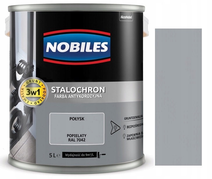 WO-WE Vernice Metallo 3 In 1 Smalto Antiruggine A Solvente Ferro W908 Grigio Antracite - 5L - Foto 10