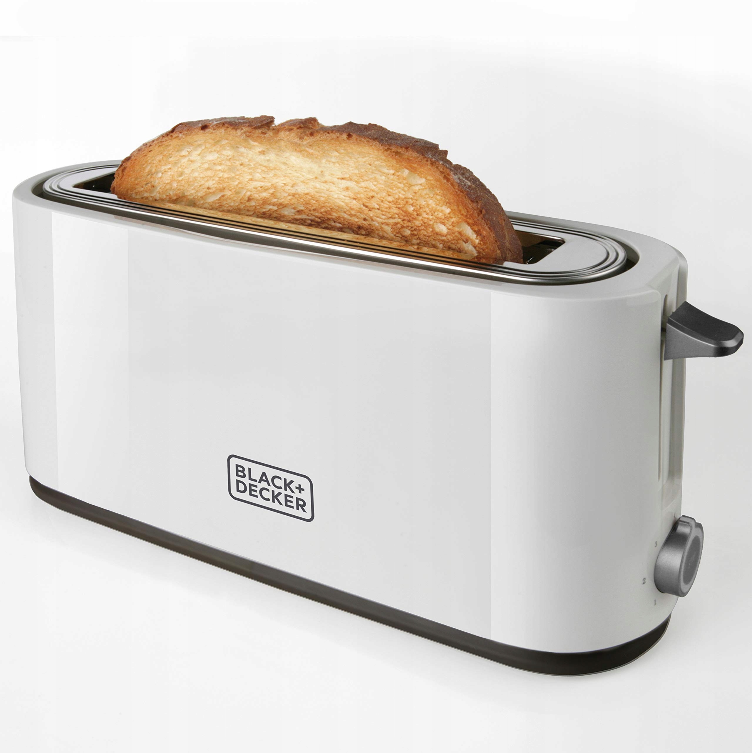 BLACK+DECKER Toster 1000W Duży Otwór 7 Stopni High Lift Biały — miniatura 2