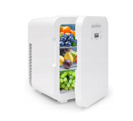 Enventor mała biała lodówka turystyczna samochodowa 10L, Ac 12 V DC, LCD
