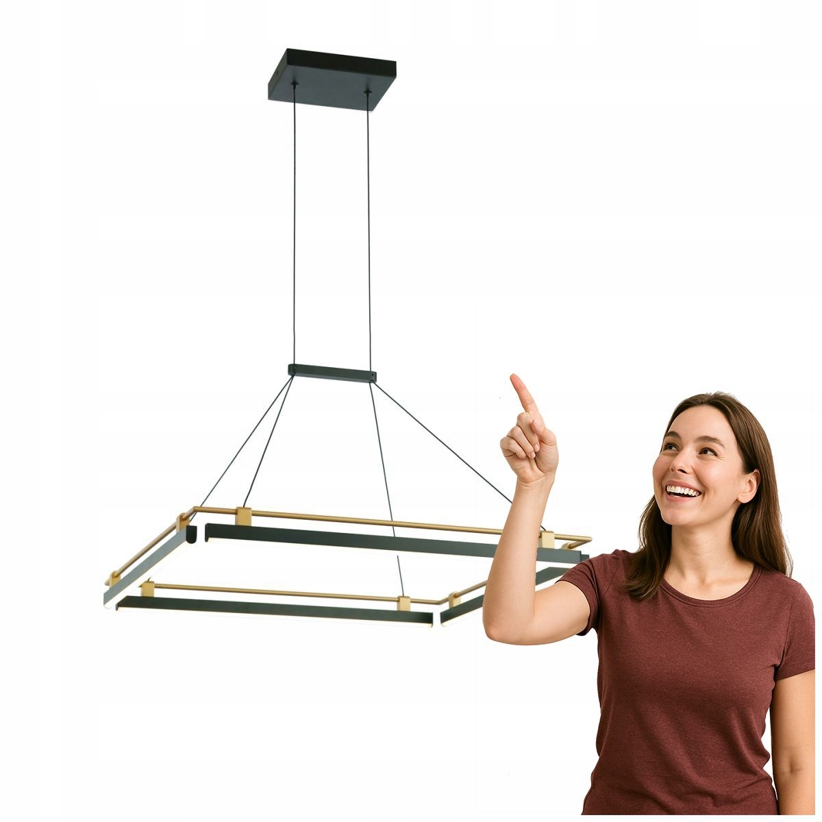 Moderná Led lampa Merlot 44W čierna-zlatá Italux