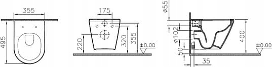 VITRA Integra Rim-EX miska wc 50cm deska w/o Slim Rodzaj miska podwieszana