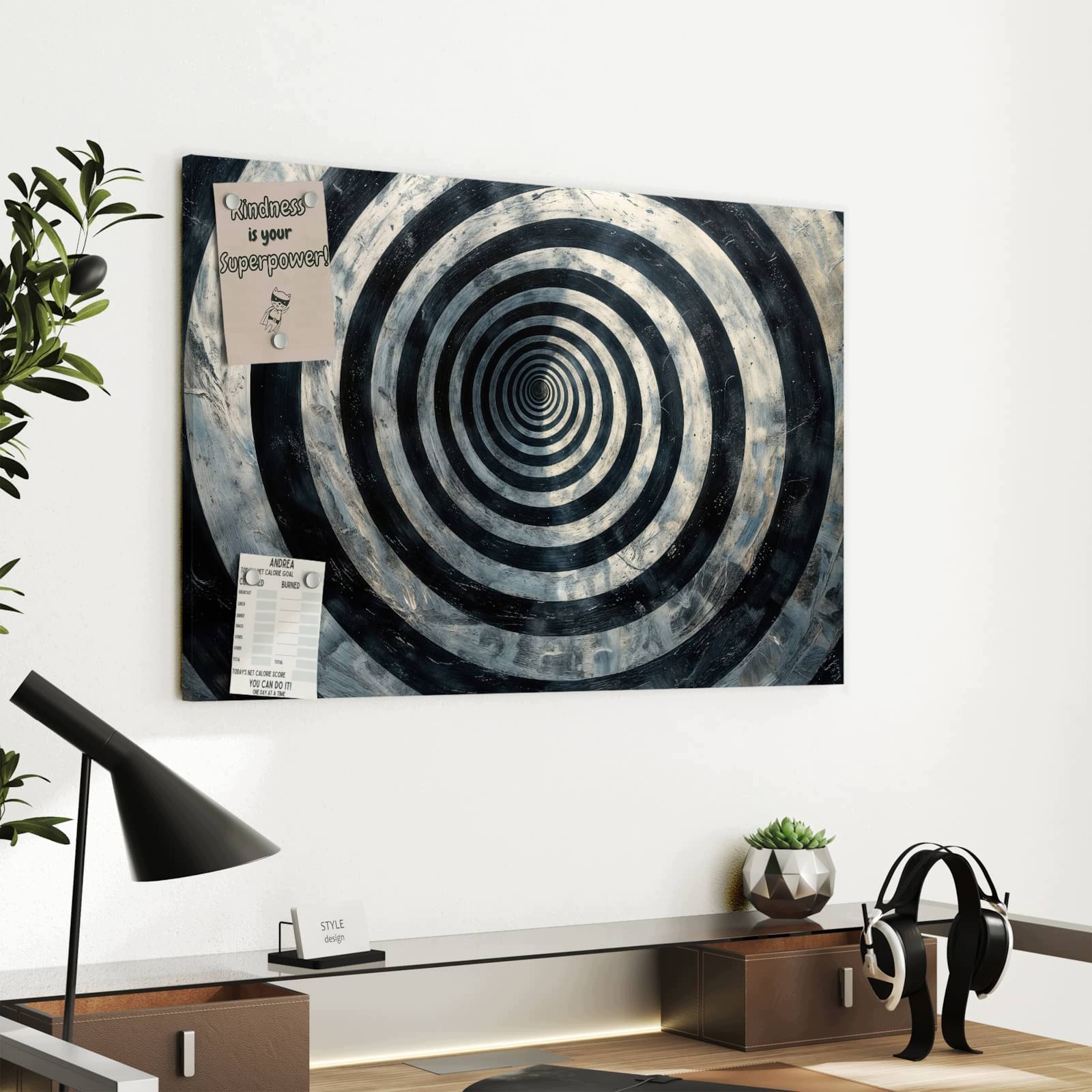 Magnetická tabule Hipnotyzujouce Spirala 60 × 40 cm
