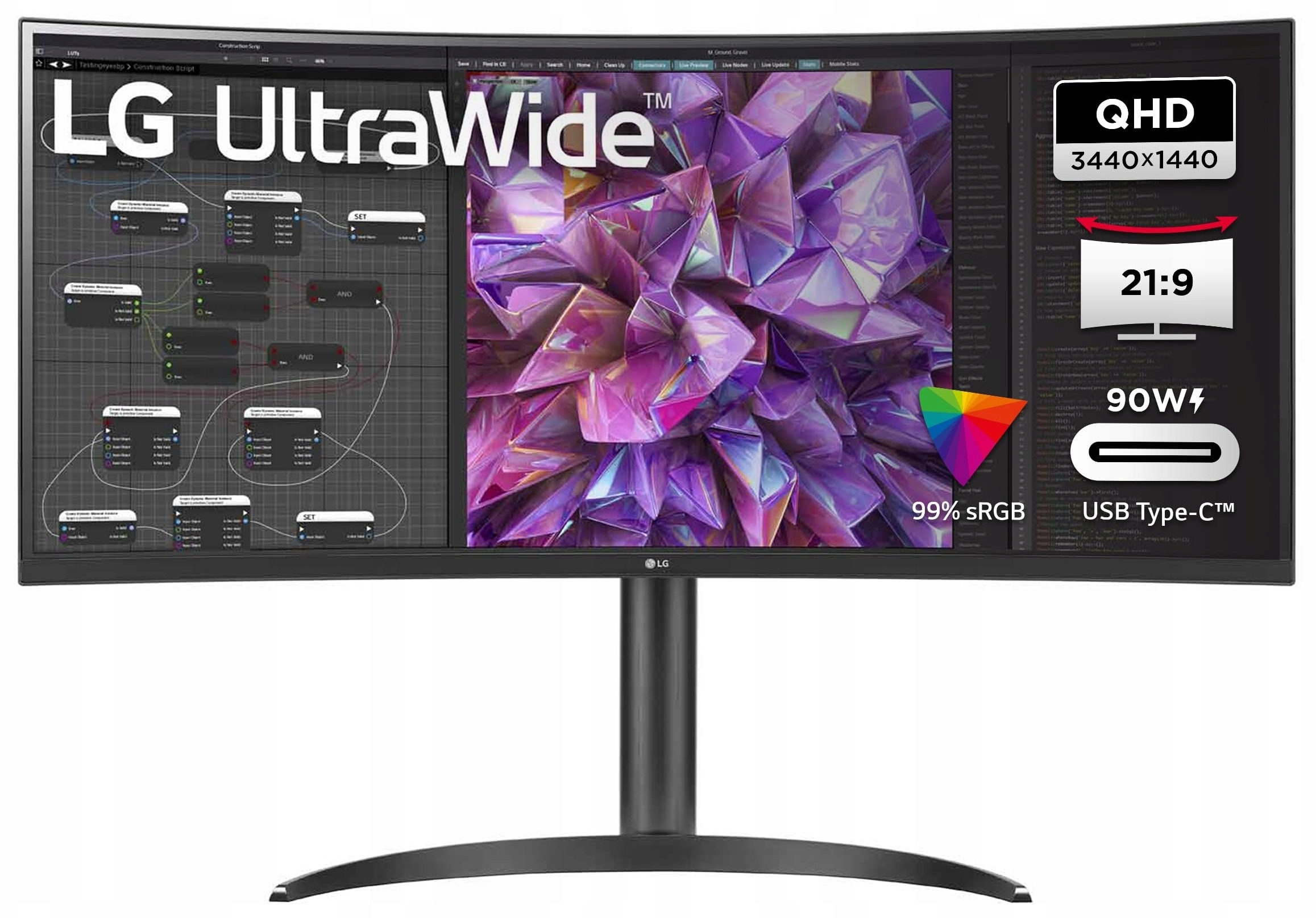 Monitor LED LG 34WQ75X-B 34 &quot; 3440 x 1440 px IPS / PLS Marka LG