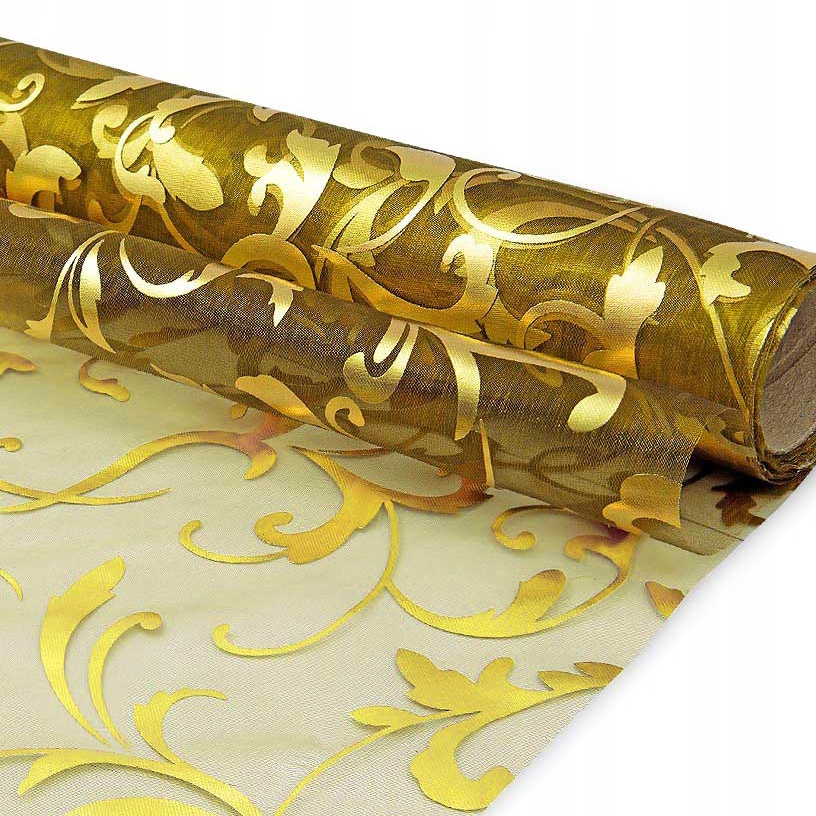 

Organza Organtyna 36cm x 9m bieżnik - Stare Złoto