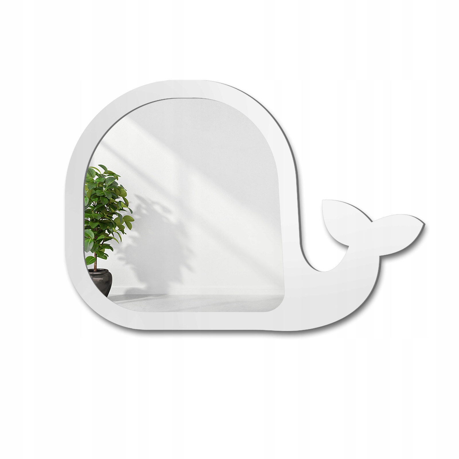 Dětské Zrcadlo Velryba v bílém Mdf rámu 80X56 dekorativní