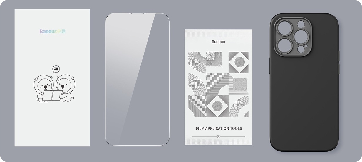 BASEUS ZESTAW ETUI I SZKŁO HARTOWANE DO IPHONE 14 PLUS SLIM CASE OBUDOWA Wzór dominujący koty