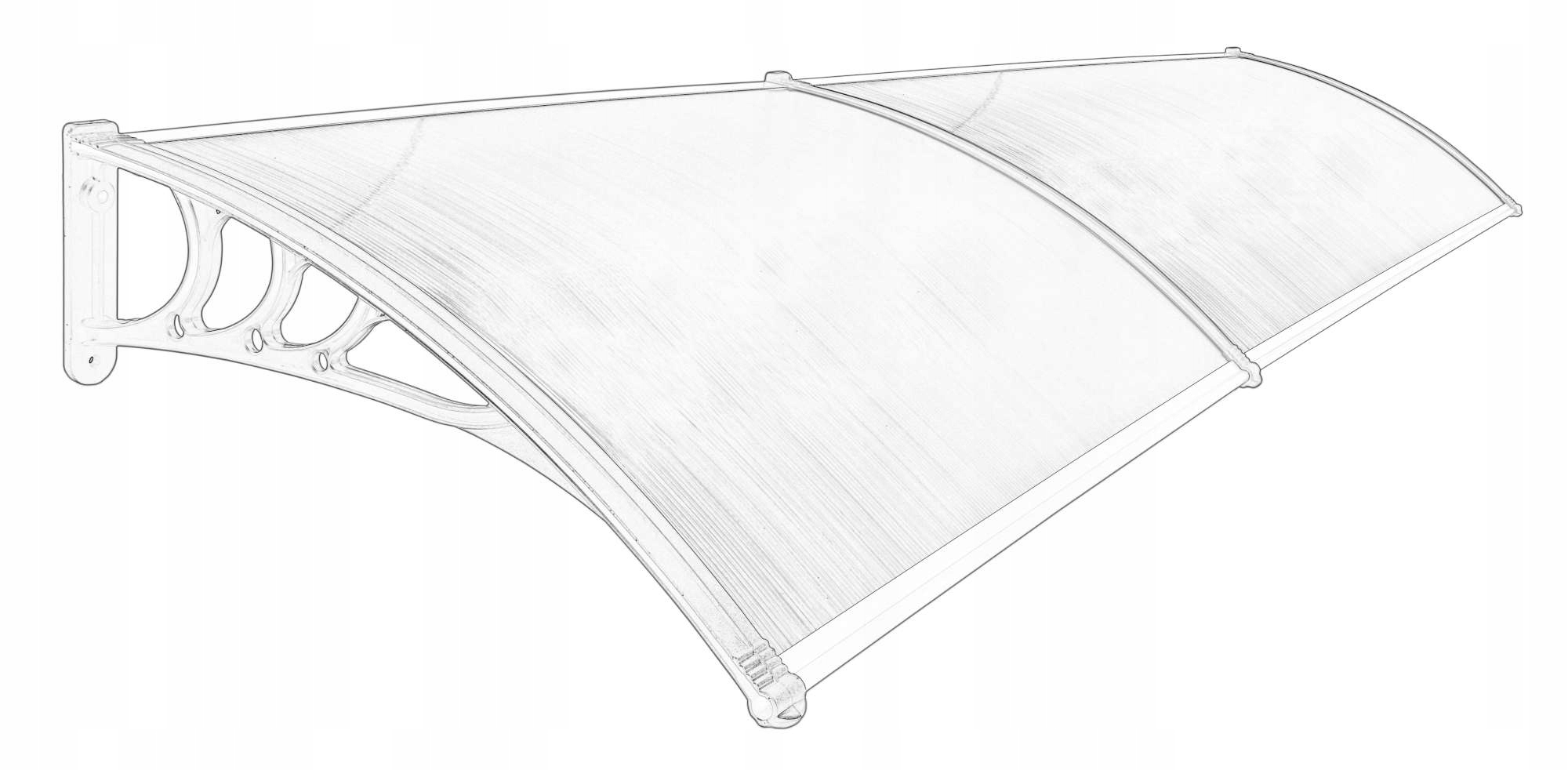 DASZEK NAD DRZWI WEJŚCIOWE KLIME ZADASZENIE 150x100 POLIWĘGLAN BRĄZOWY Szerokość produktu 150 cm