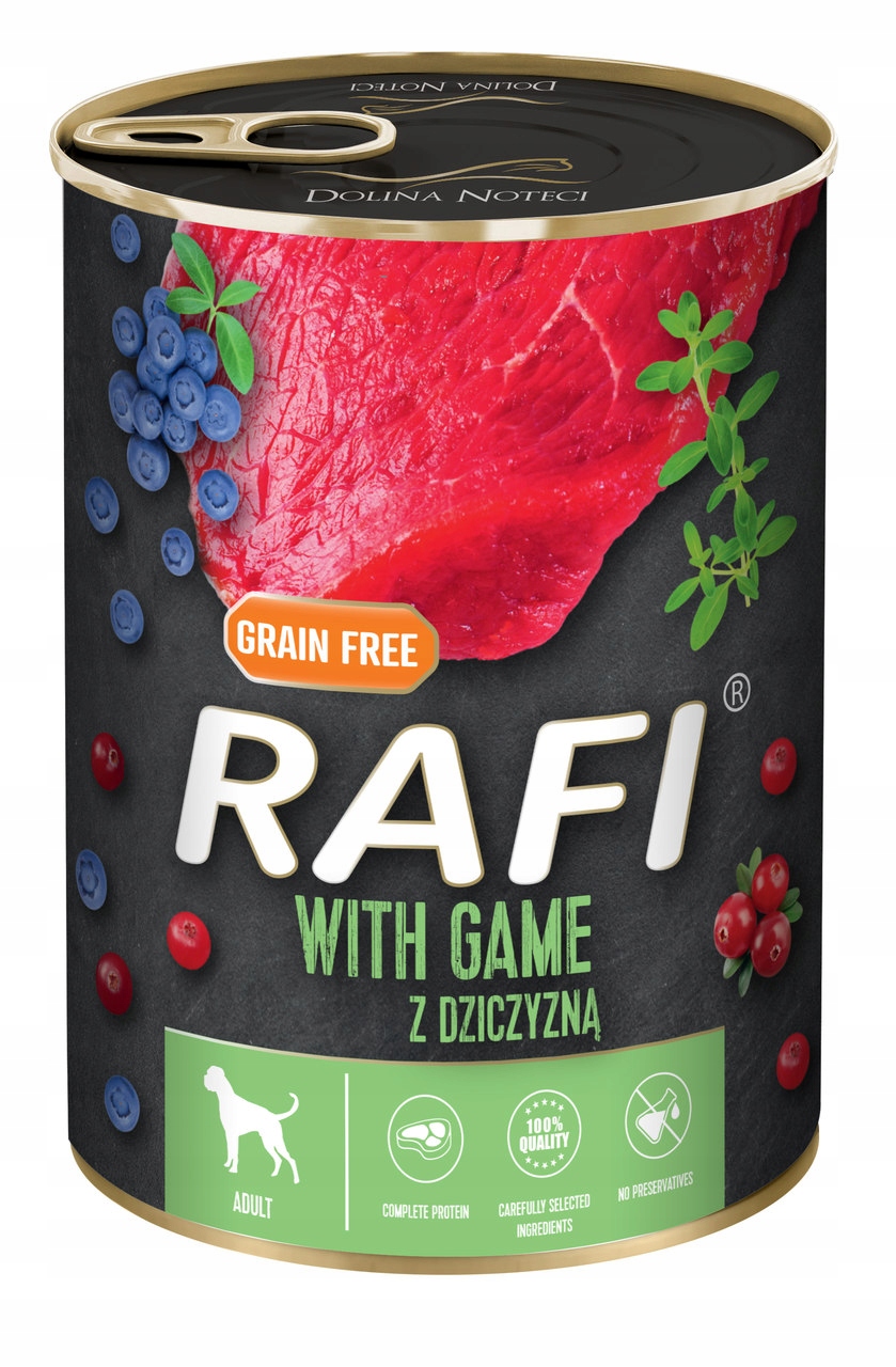 Rafi mokra karma dla psa z dziczyzną 24x 400g