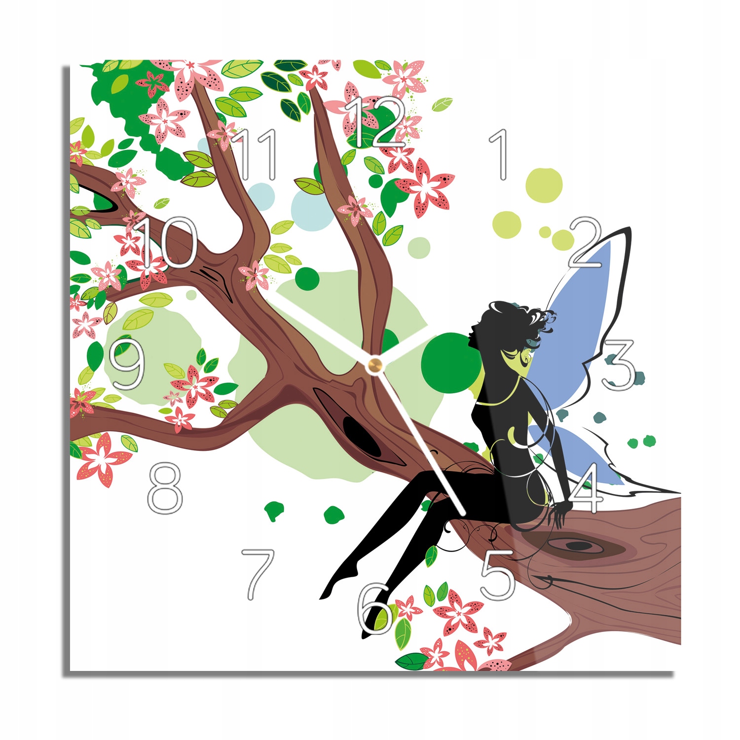 

Wróżka elf drzewo zegar szklany z foto 30x30 cichy