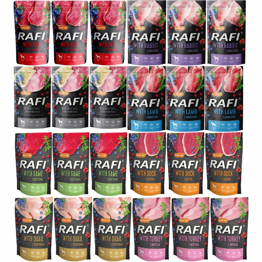 Levně Dolina Noteci Rafi vlhké krmivo MIX Chutí 24x500g