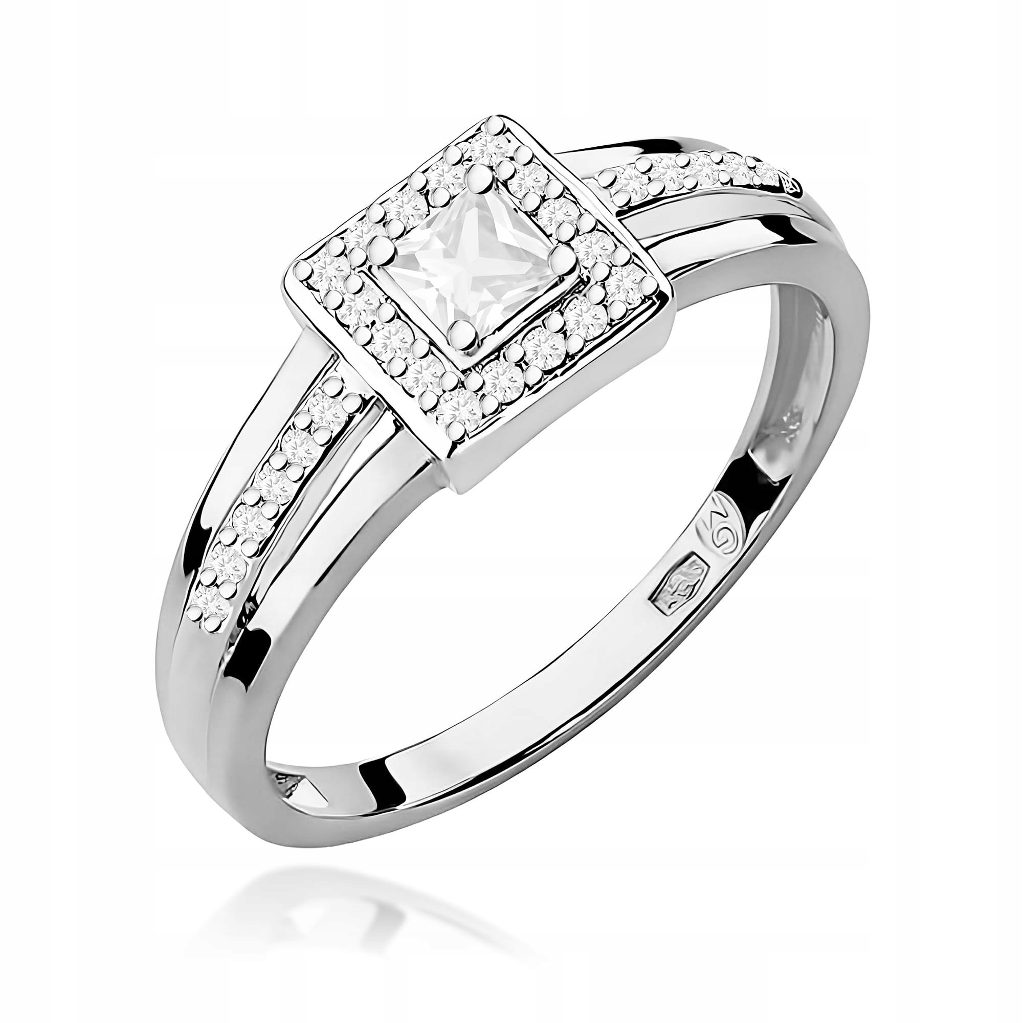 Prstýnek z bílého zlata 585 diamant zásnubní dámský elegantní