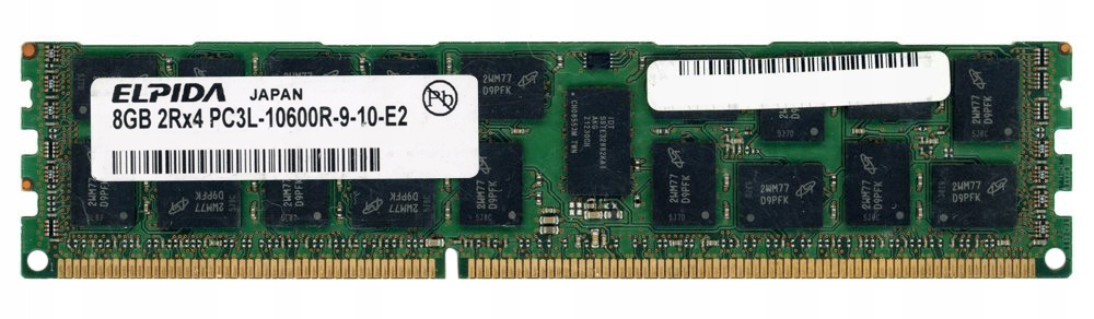 Elpida 8GB DDR3 2Rx4 1333MHz PC3L-10600R Reg Ecc