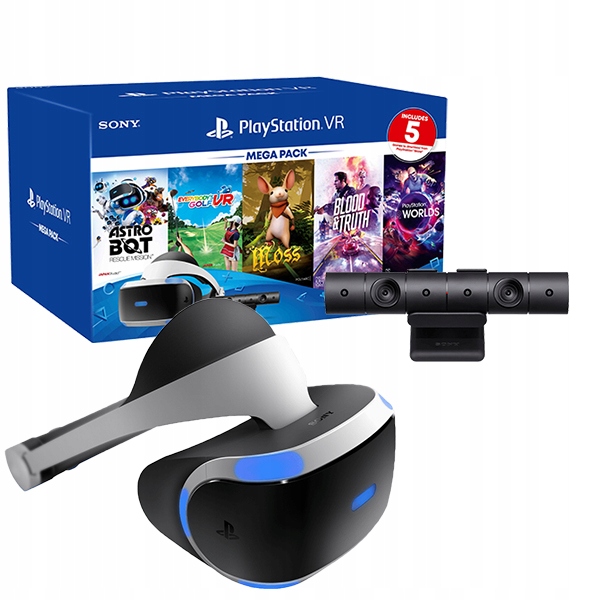 Sony PlayStation Vr VR2 Pack kamera 5 hier PS4 PS5 Nová Sada