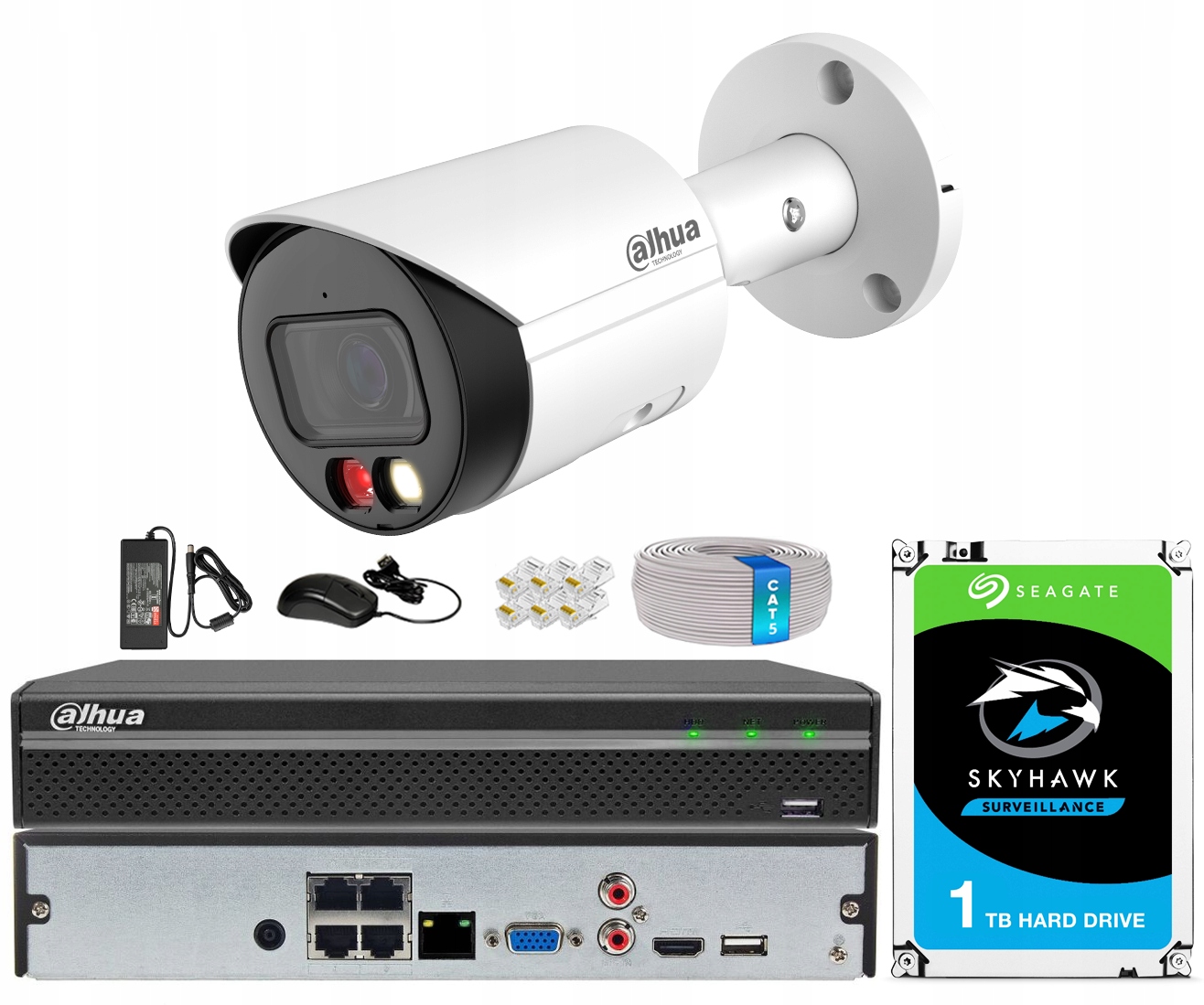 Monitorování Dahua Domů Kamera 5Mpx Den/Noc Barva Vypalovačka Disk 1TB