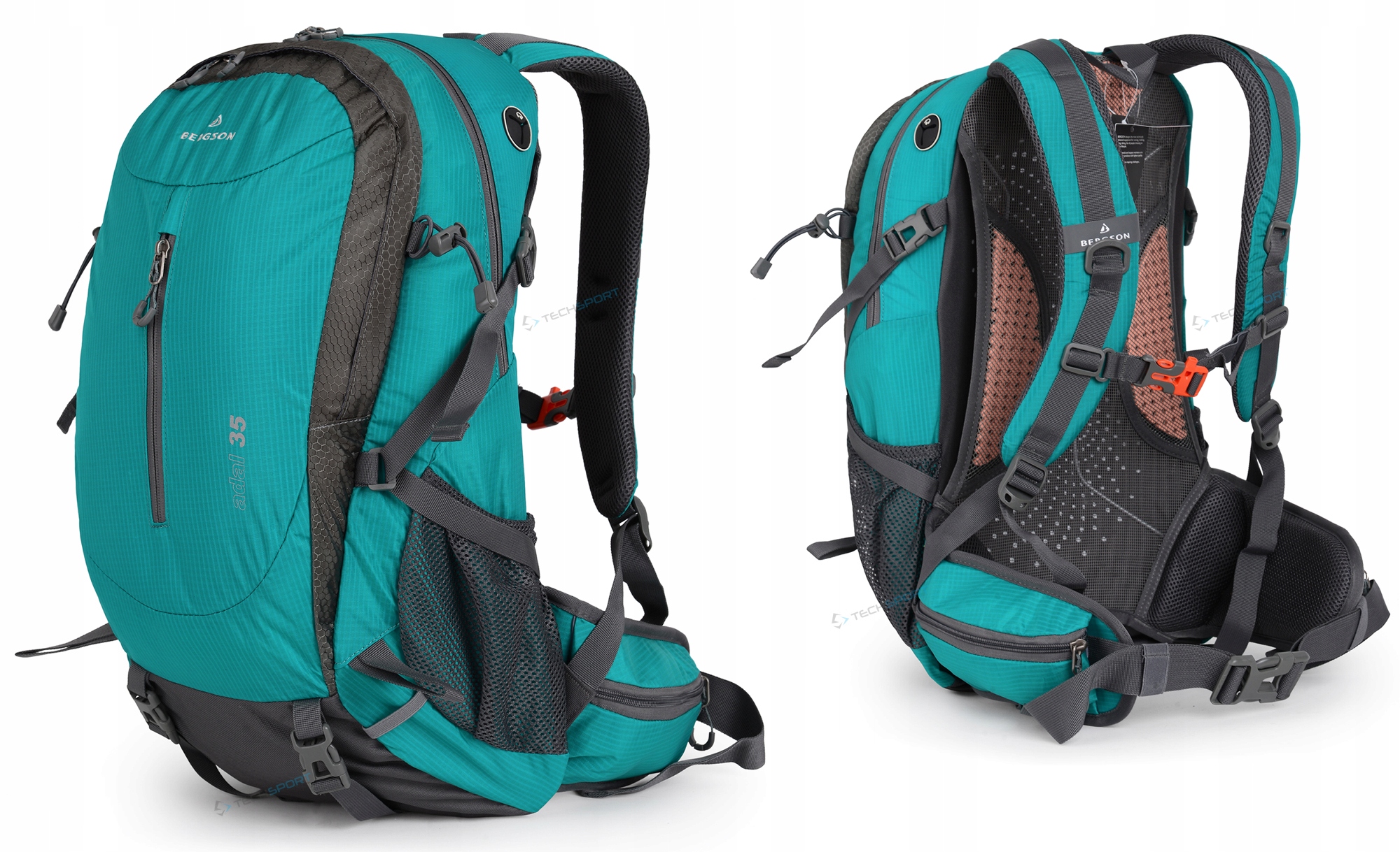 Lehký Batoh Bergson Adal 35 Prodyšný, Větraný Tyrkysová Barva