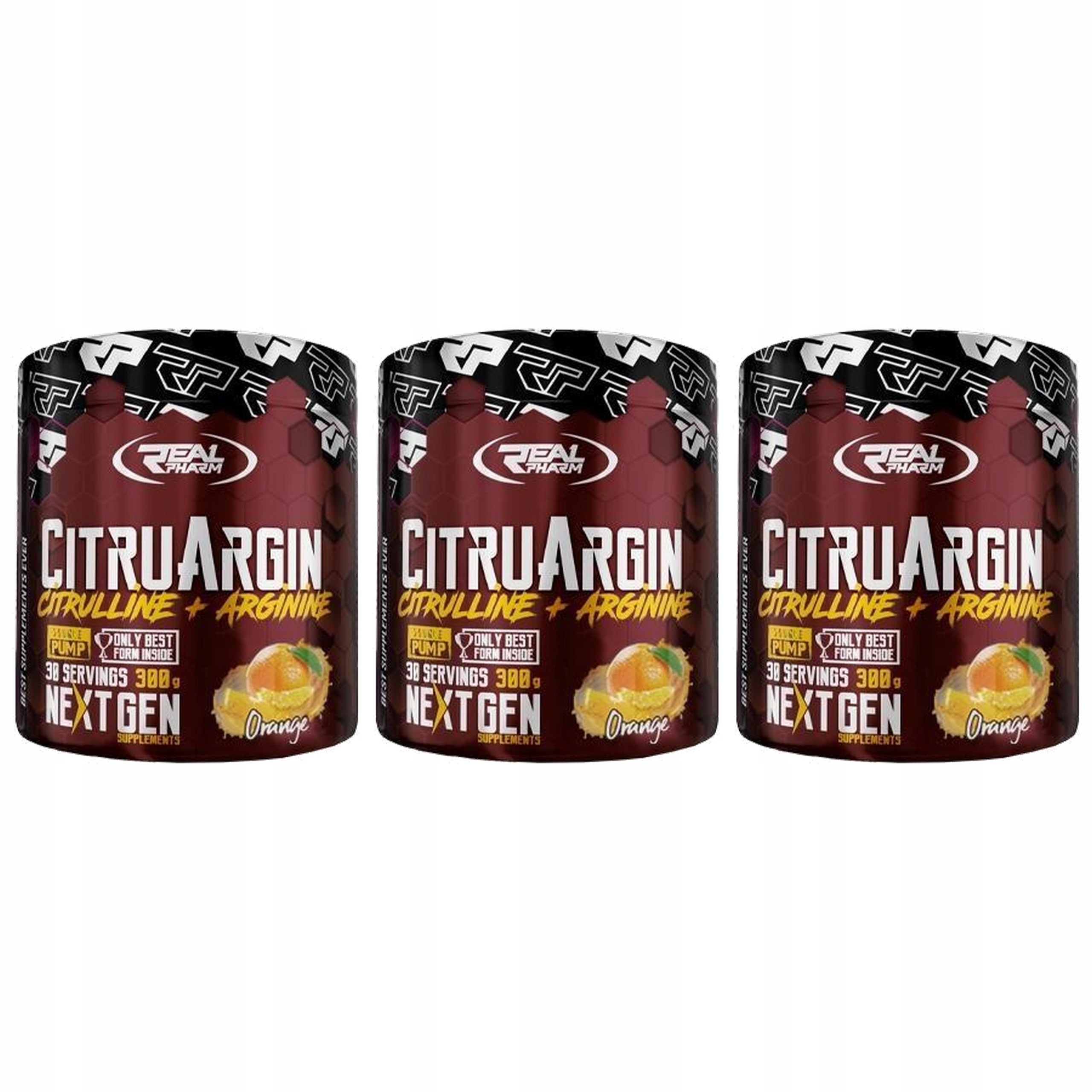 3x CitruArgin Citrulin Arginin Předtréninkovka Energie Síla 300 g Real Ph
