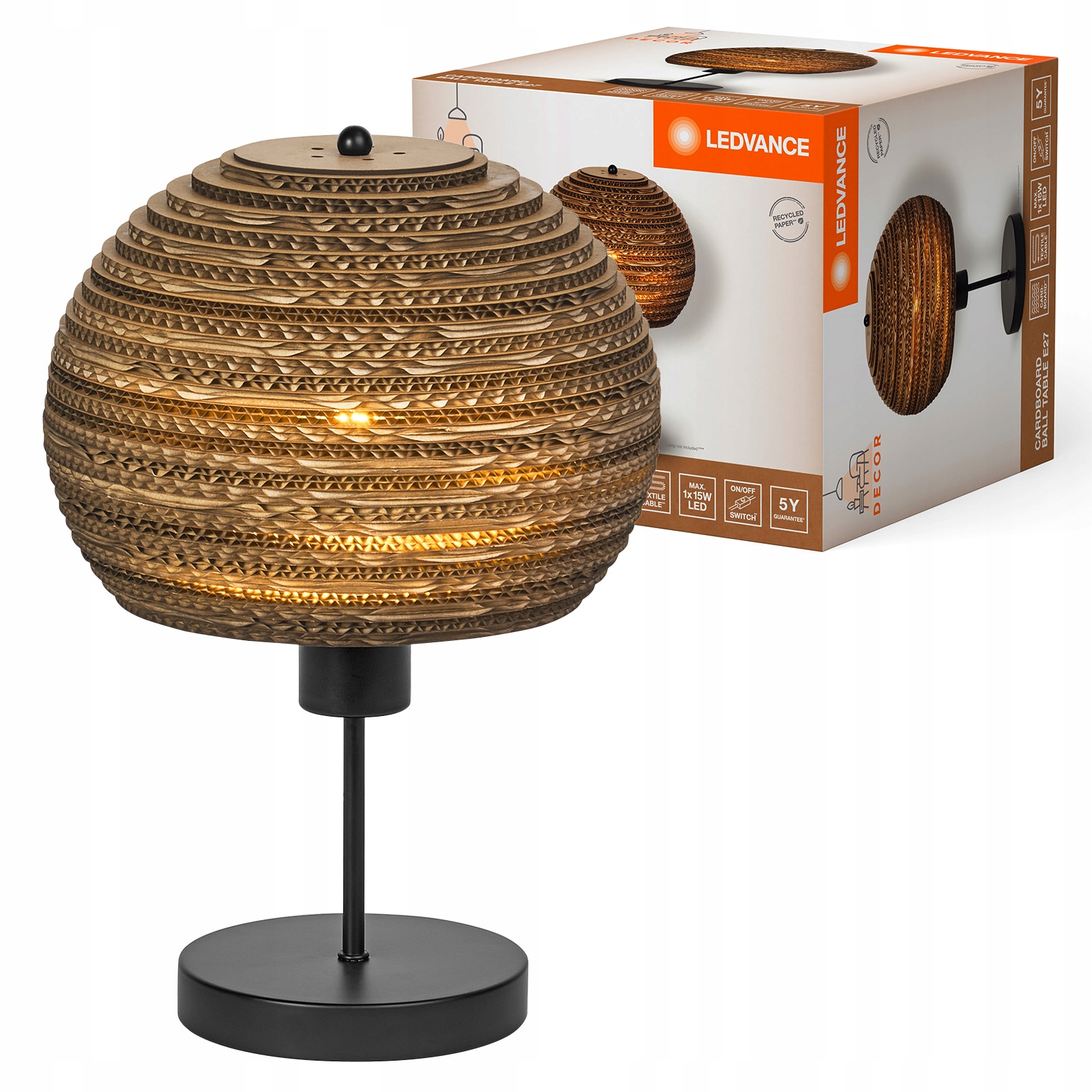 Stolová lampa Stolová dekoratívna lampa E27 Hnedá Usb-c Decor