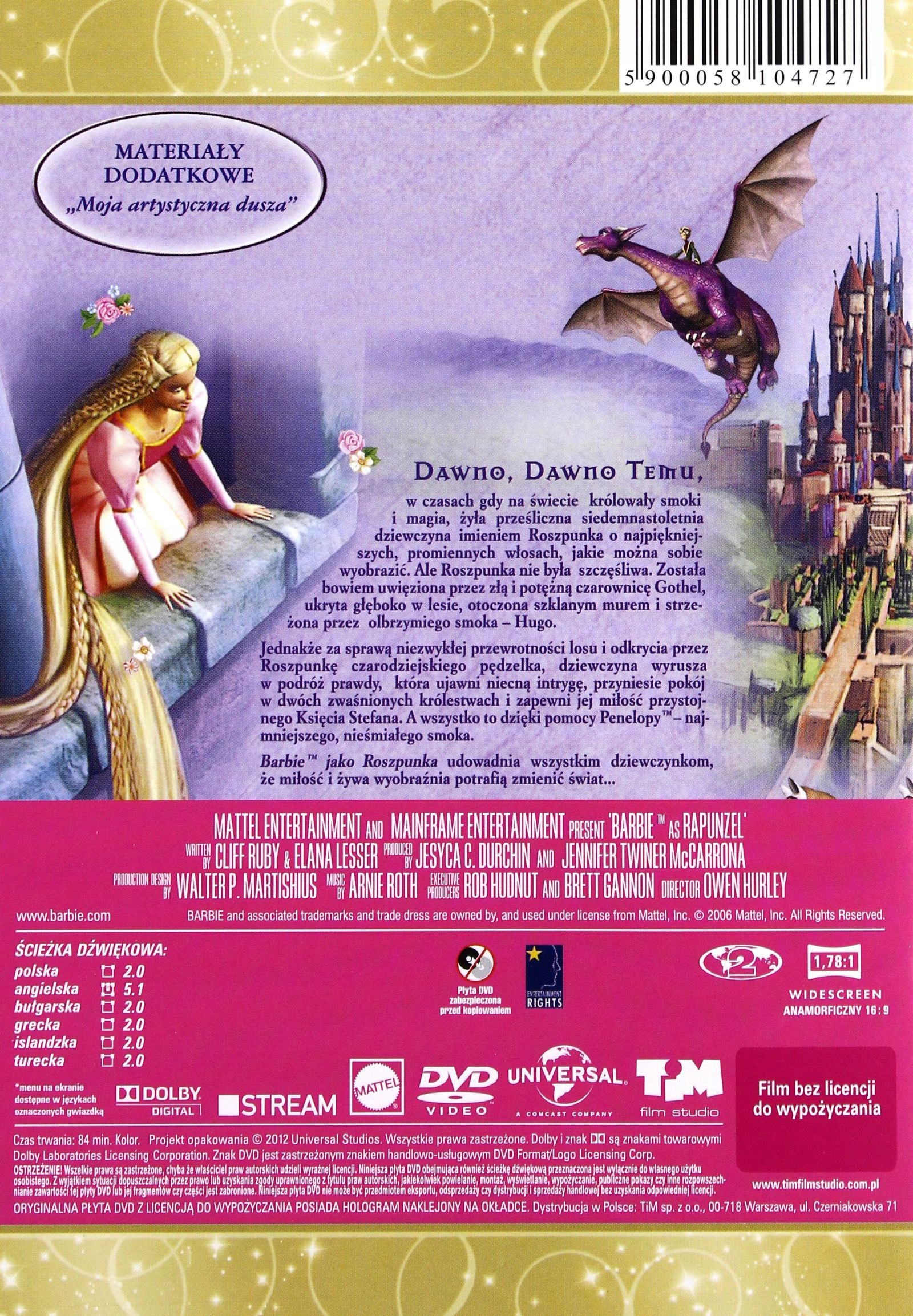 BARBIE JAKO ROSZPUNKA (DVD) Stan opakowania oryginalne