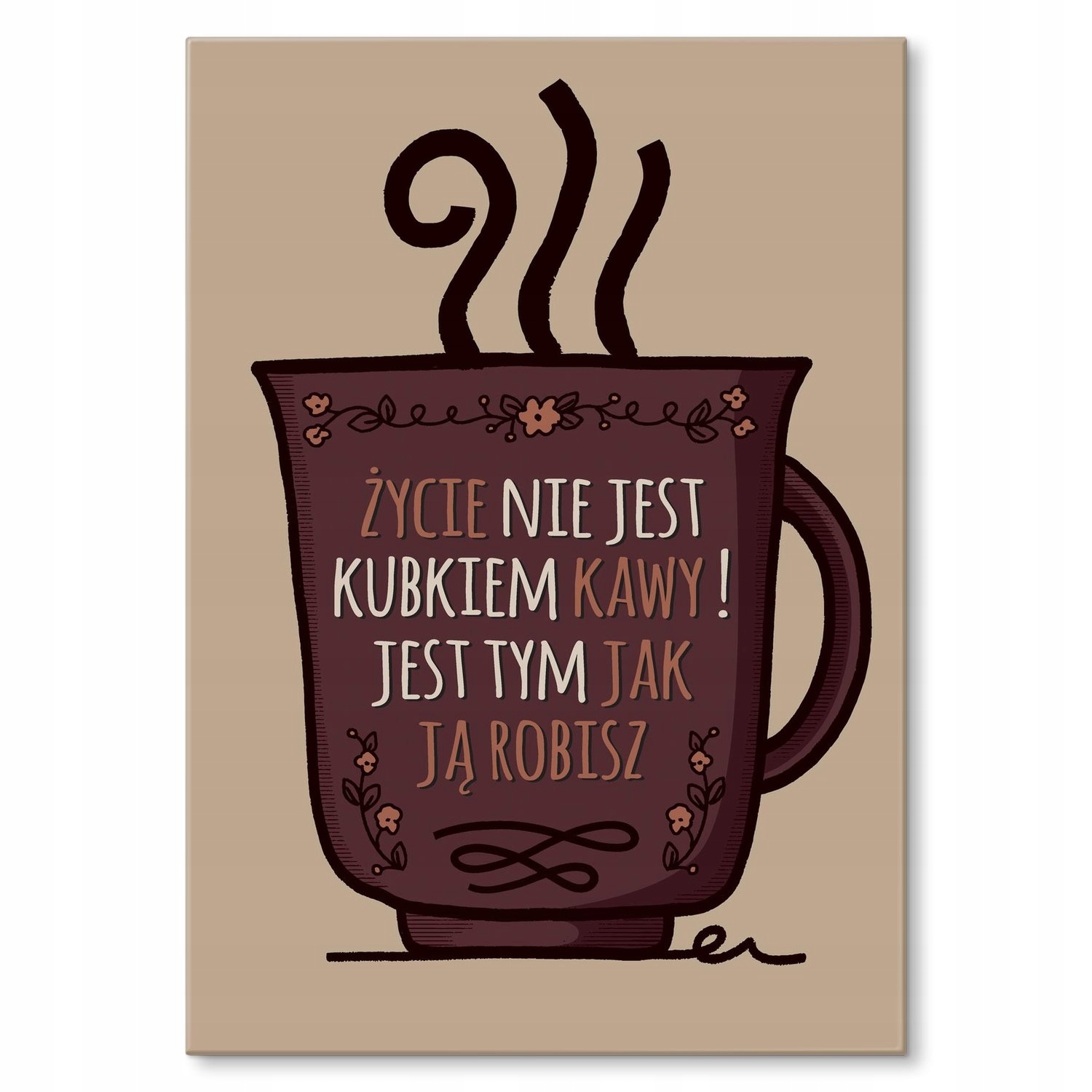 Kovový plakát Život a šálek kávy Dárek 30 x 42 cm