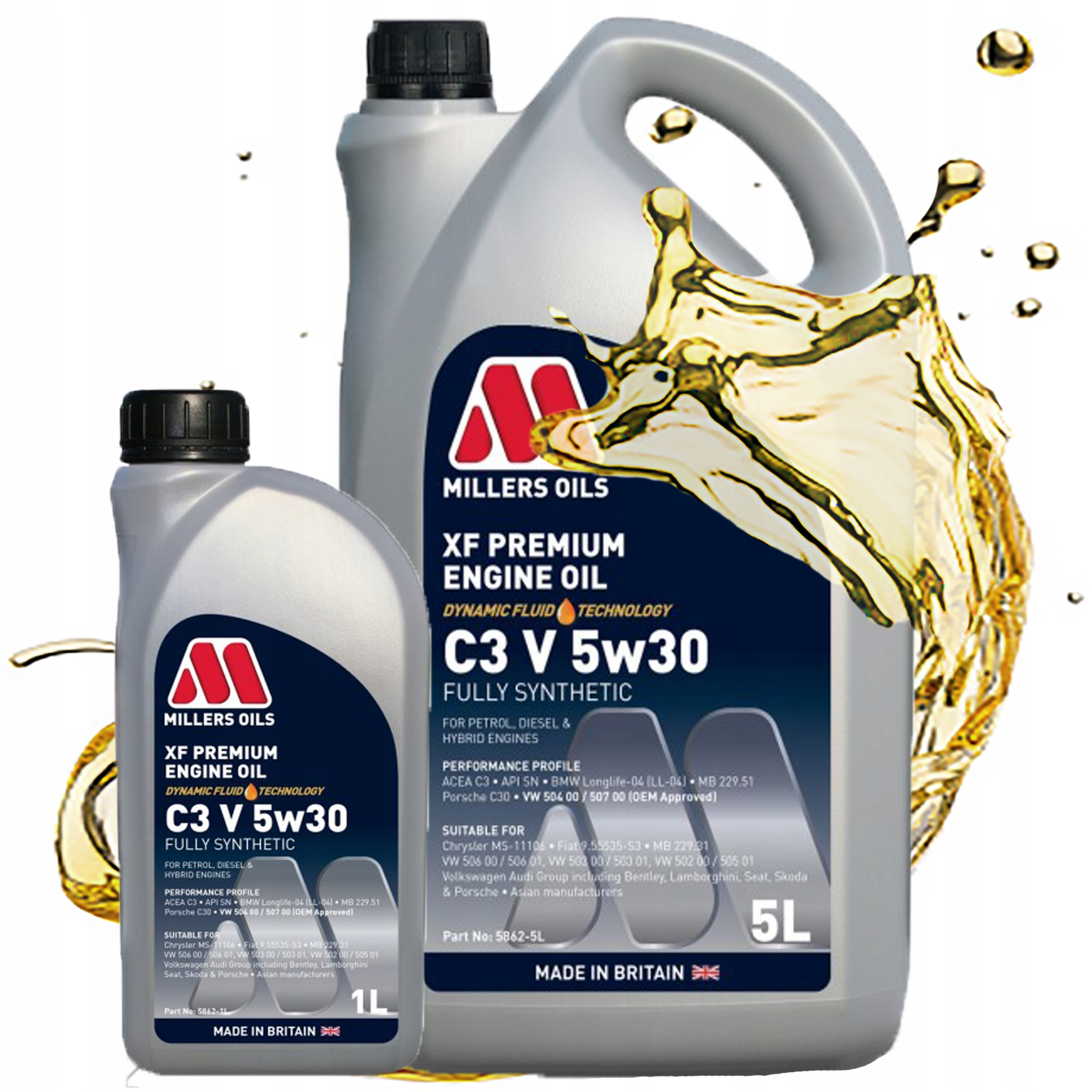 Syntetický Motorový Olej Millers Oils Xf Premium V Dft 5v30 504 507 6L