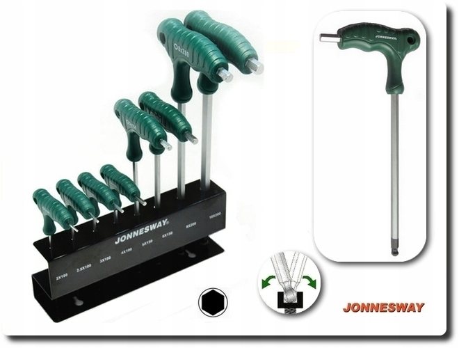 KLUCZE IMBUSOWE Z KULKA IMBUSY HEX 8SZT JONNESWAY Number of Elements sets