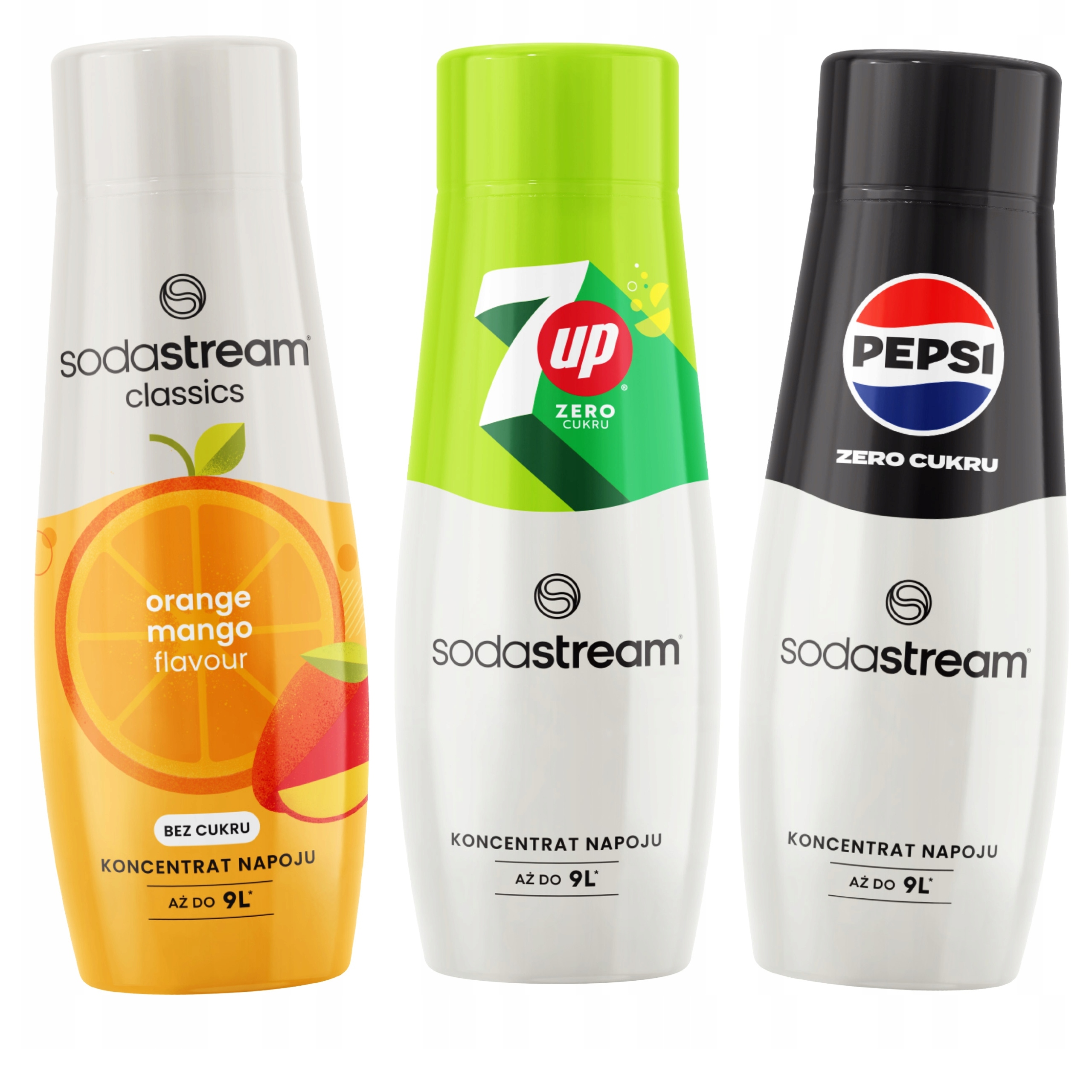 Levně 3x Koncentrát sirupu pro saturátor Sodastream 7UpFREE Orange-Mango Pepsi Max