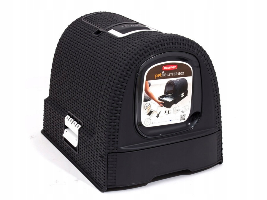 Levně Curver – toaleta pro kočky – grafitová/šedá