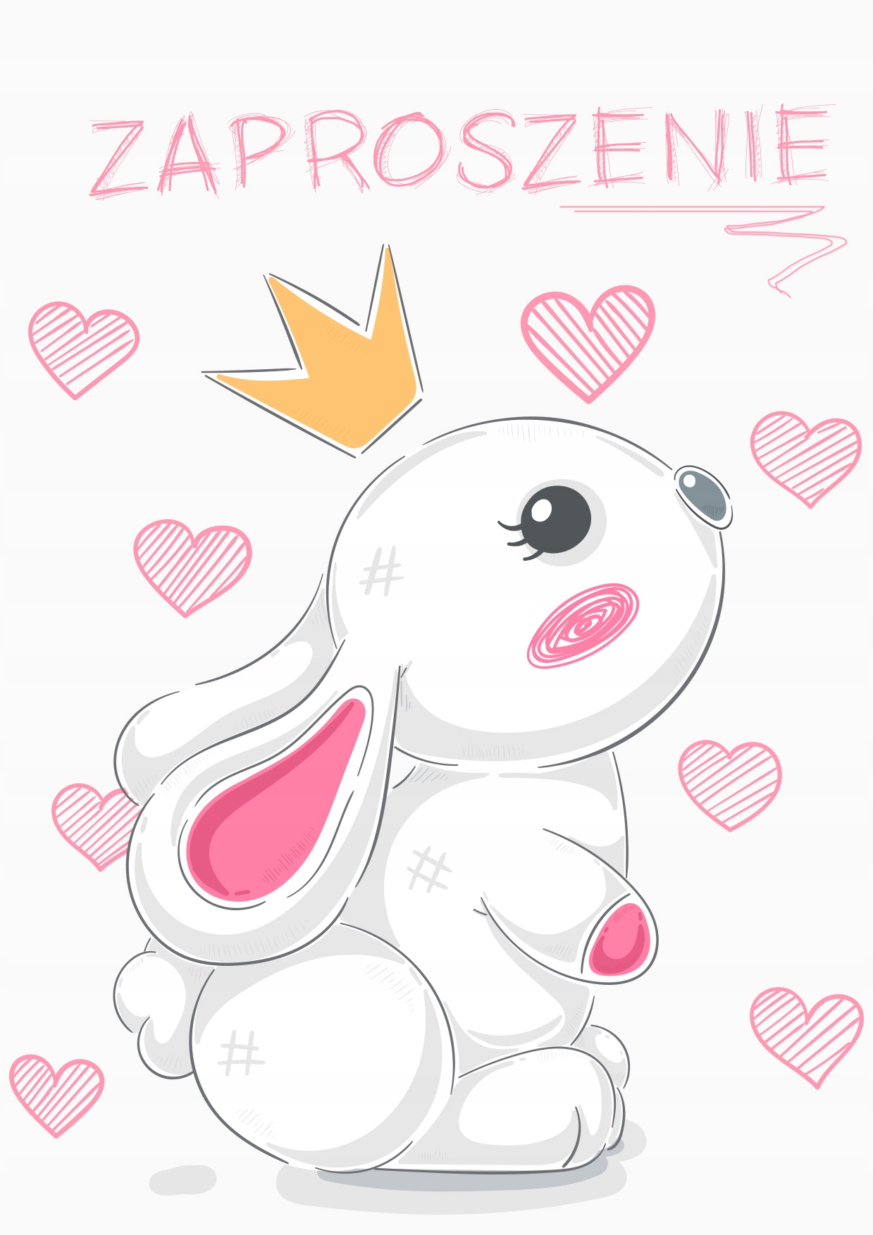 ZAPROSZENIE ZAPROSZENIA URODZINY ROCZEK Króliczek