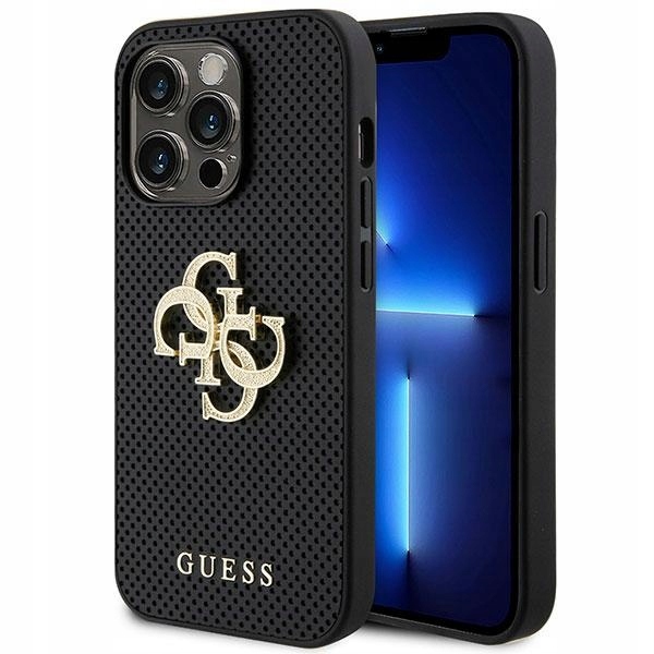 Guess GUHCP15LPSP4LGK iPhone 15 Pro 6.1" černá/černá hardcase Leather
