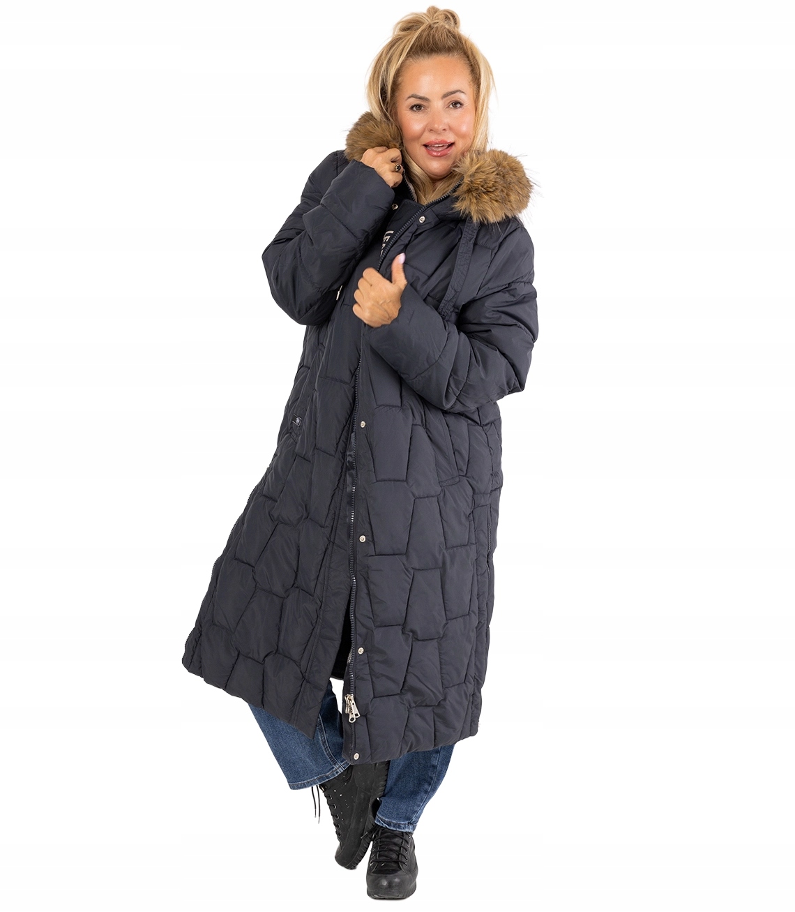 Dlouhá prošívaná zimní bunda Urban Long Puff Plus Size 6XL
