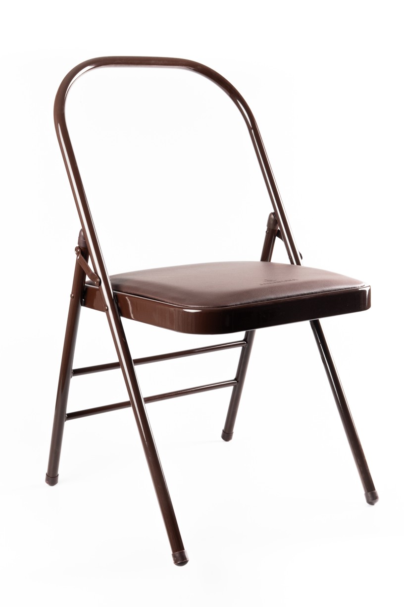 Krzesło do Jogi Iyengara Brązowe tapicerowane wzmocnione