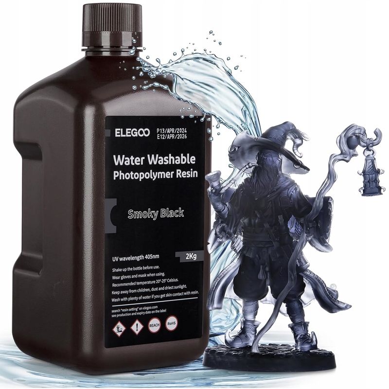 Elegoo Water-washable Resin 2KG, Smoky Black