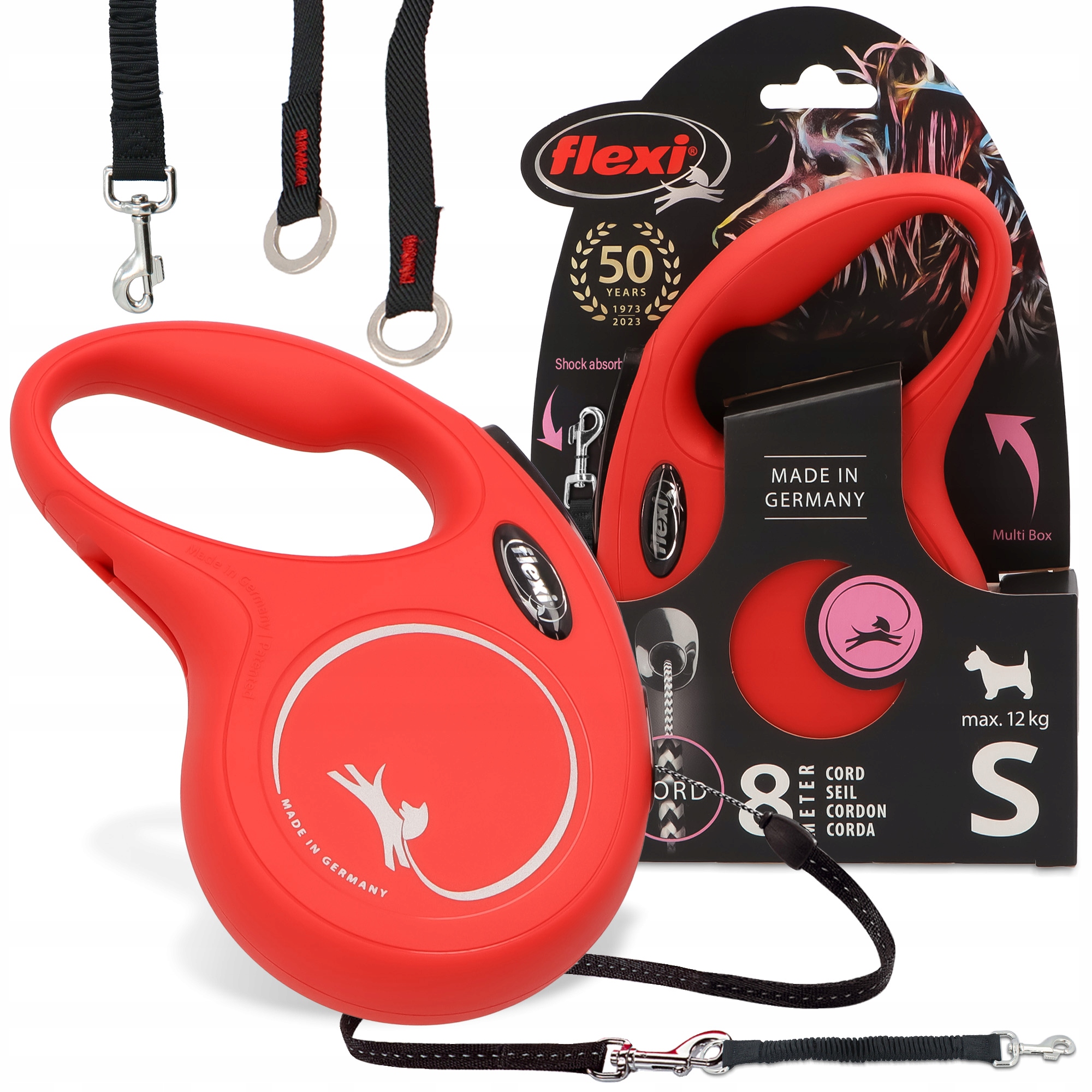 Levně Vodítko Psa Flexi Automatická 8 m treningové vodítko Navíjecí Tlumič Smy 3O