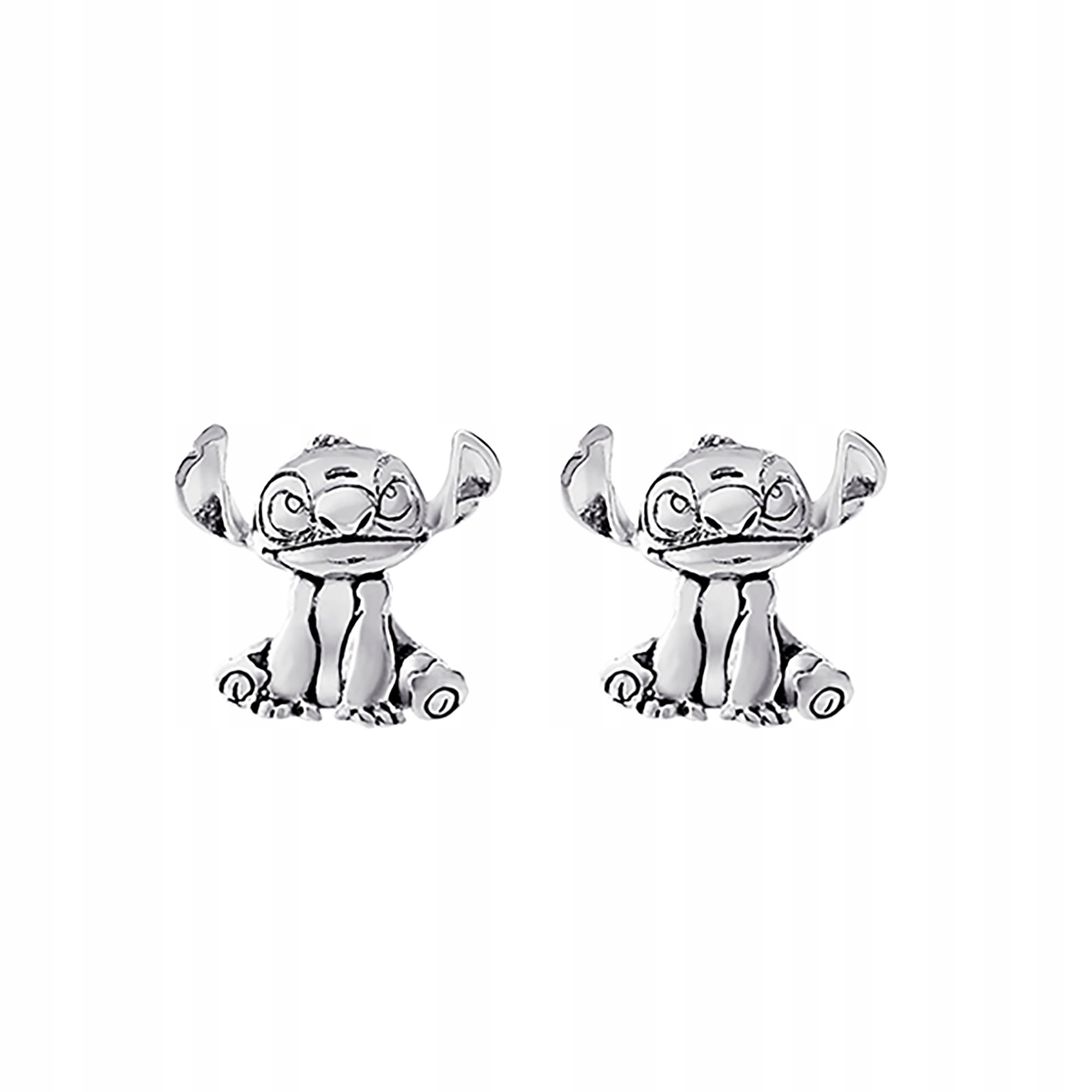 Stitch – Silver – 1 pár náušnic s tyčinkami – postříbřená mosaz