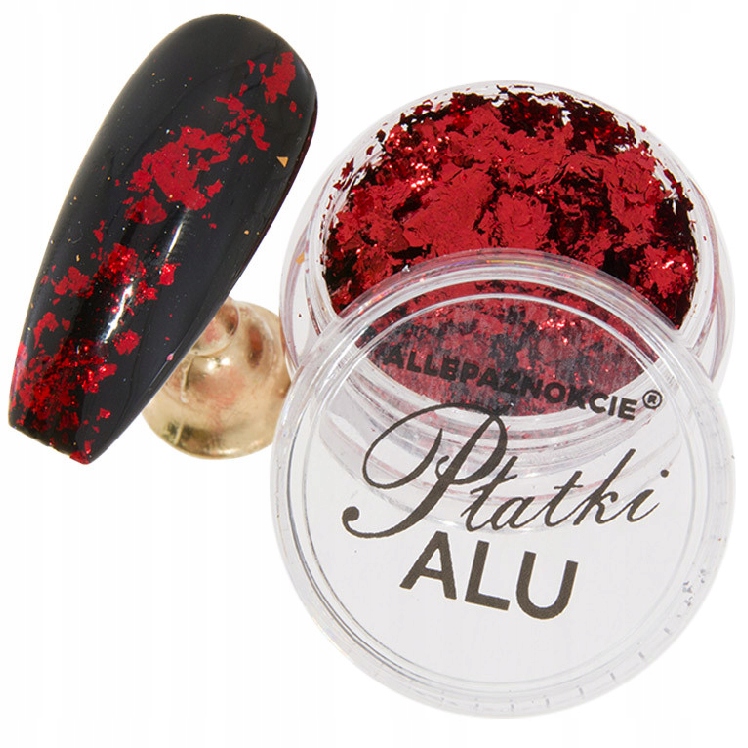 METALICZNE PŁATKI ALU pyłek czerwone Nr5