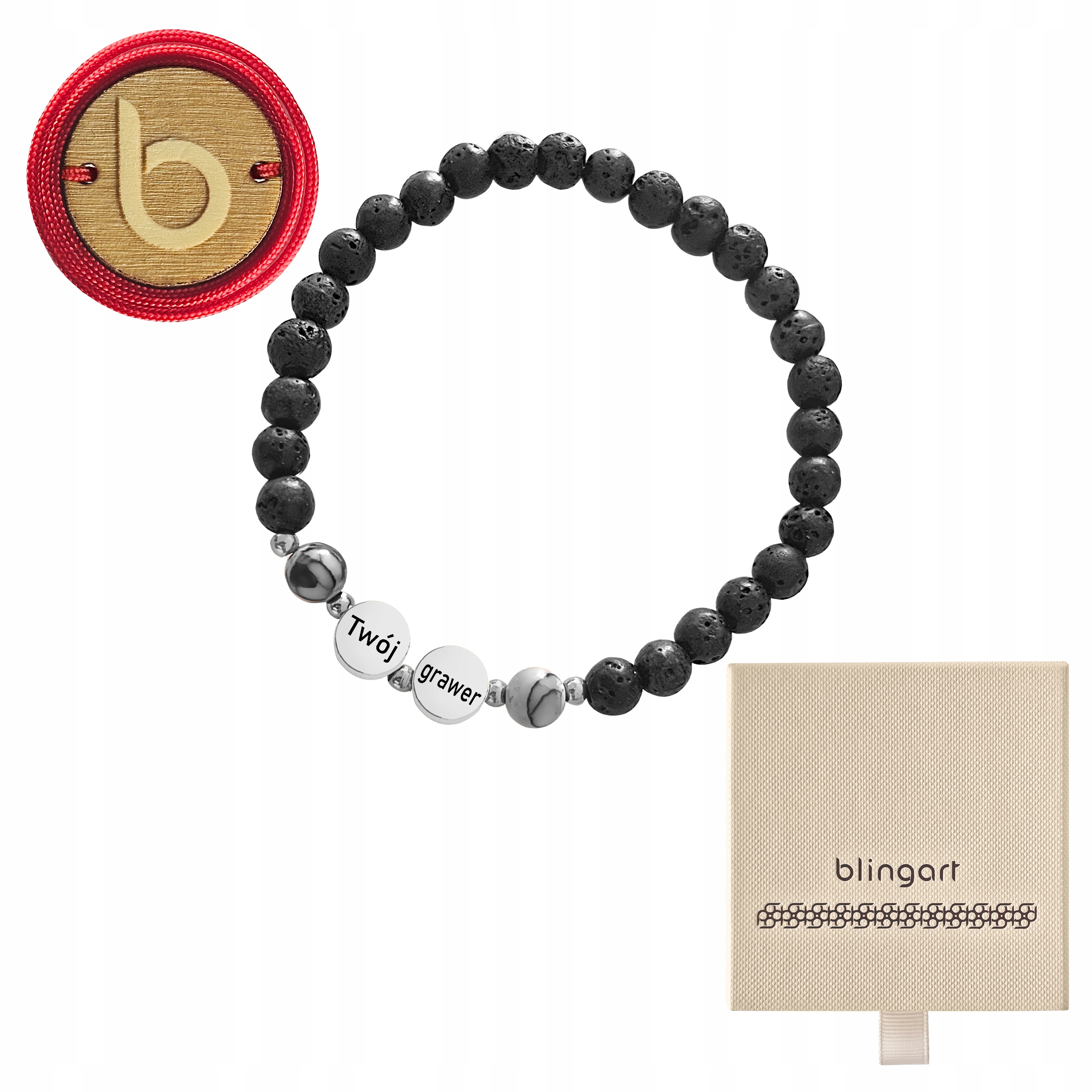 Pánský ručně vyráběný korálky náramek z přírodních kamenů Blingart