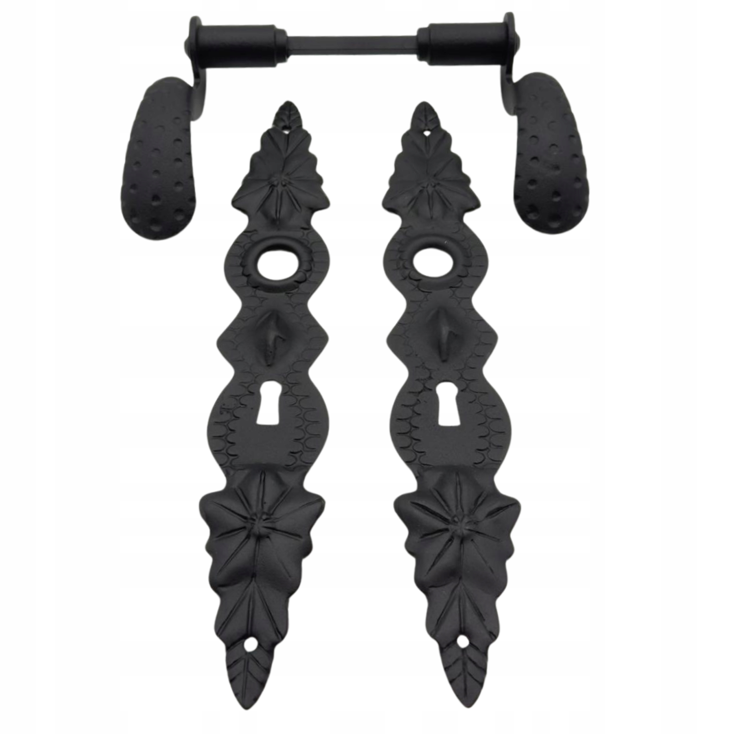 Klamka Kovaná pro Dveřní Bránu Černá Se Štítkem 72 Klíč Dveřní Klika Retro