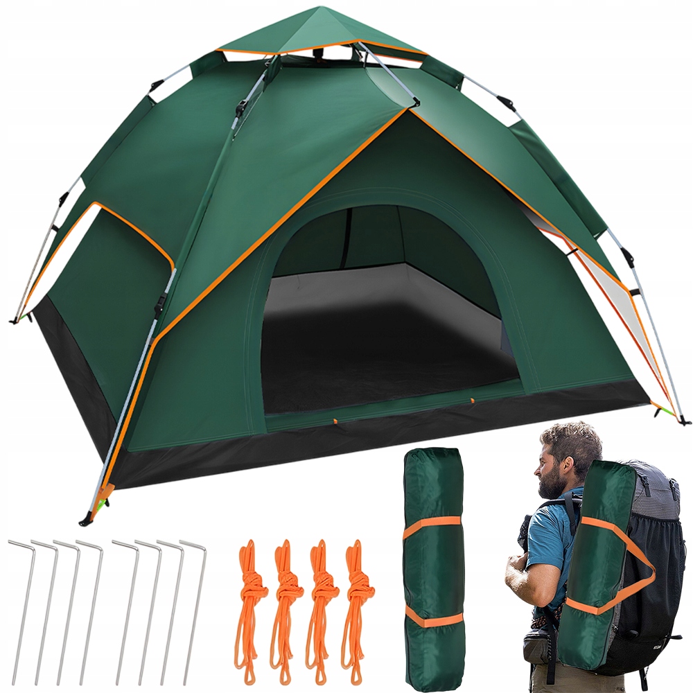 Stan Pro 4 Osoby, Automatický, Voděodolný, Lehká Vojenská Zeleň Barva