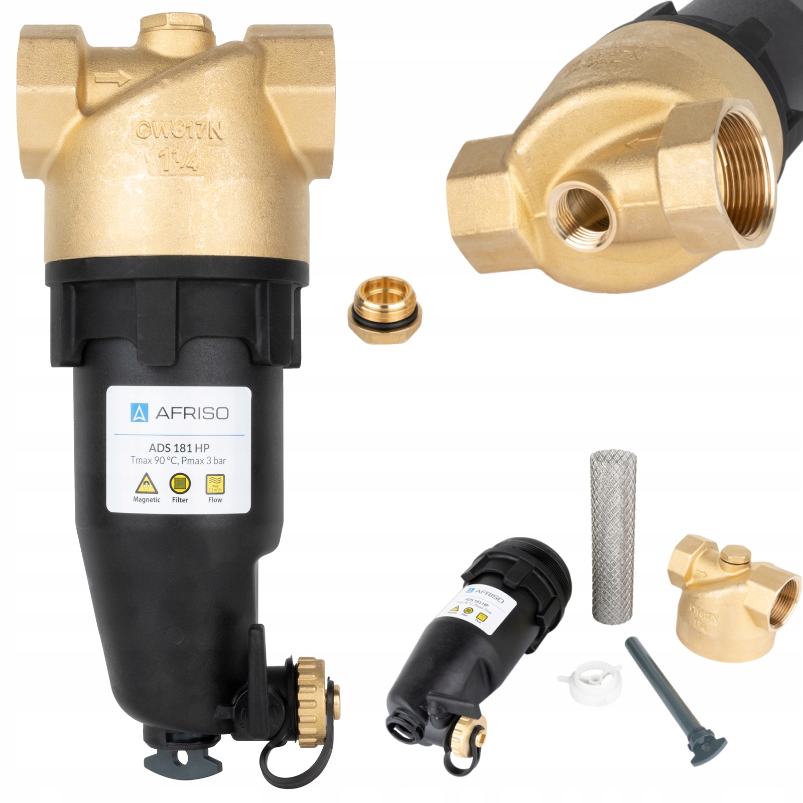 Magnetický Filter Odlučovač Nečistôt 5/4" Pre Tepelné Čerpadlá DN32 Afriso