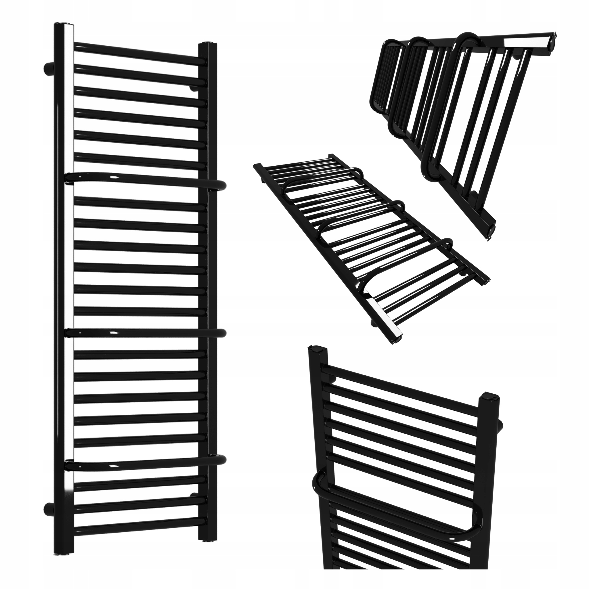 Koupelnový Radiátor Power 1350x550 Černý Lesk