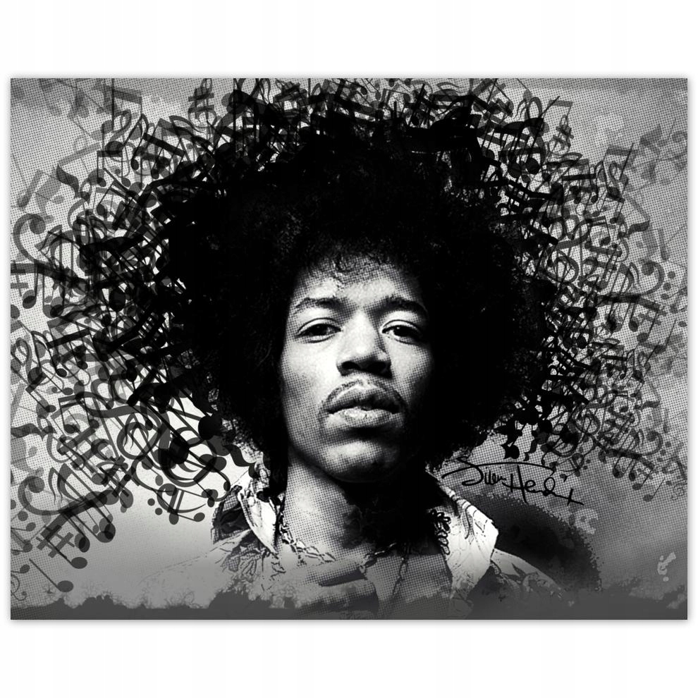 

Plakat 50x40 Jimmy Hendrix z nutami