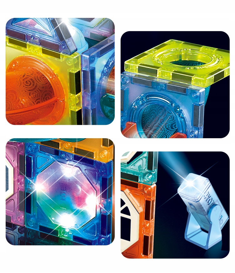 KLOCKI MAGNETYCZNE KONSTRUKCYJNE ŚWIECĄCY TOR KULKOWY KULKI 75 EL Bohater brak