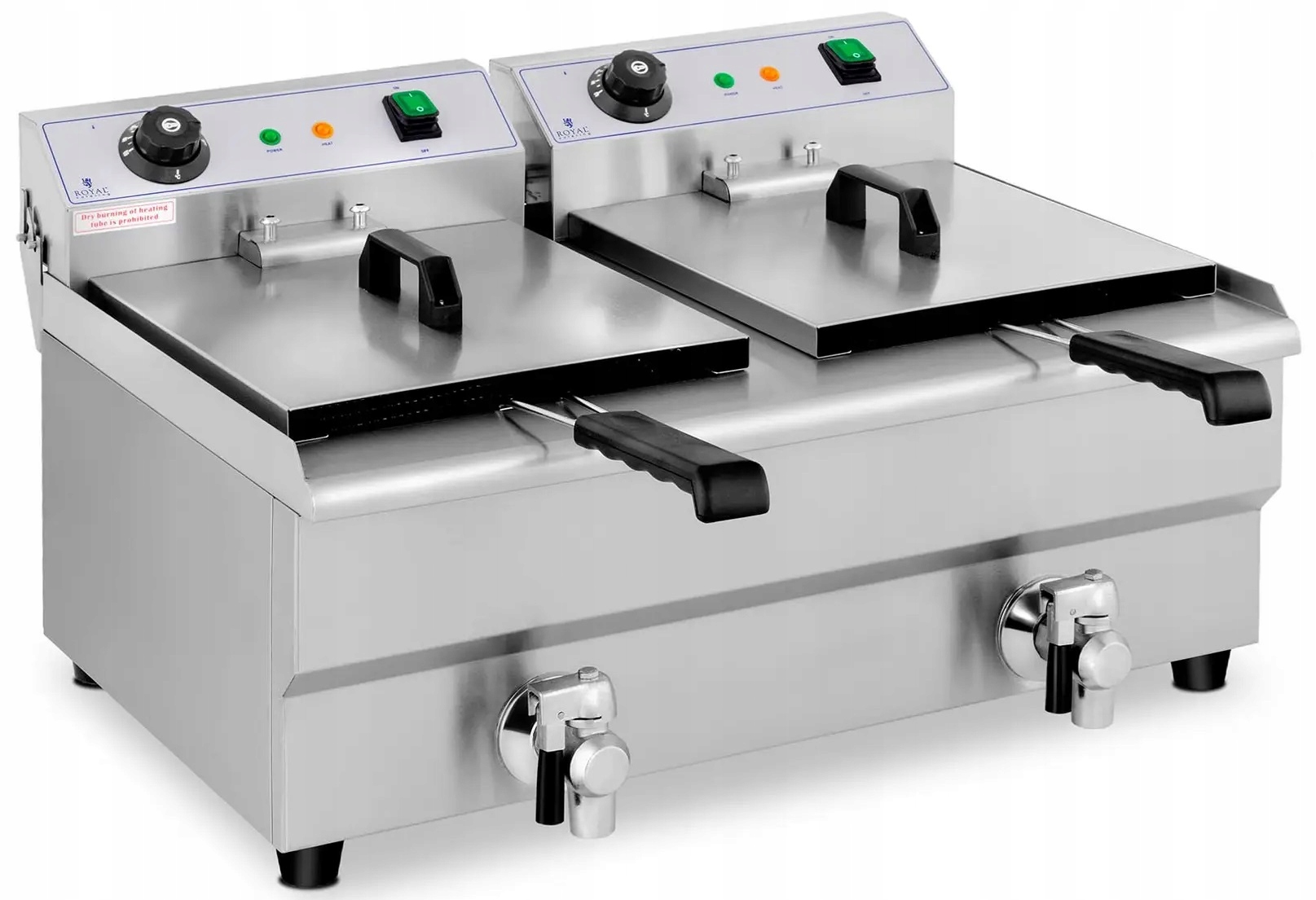 Elektrická fritéza 2 x 13 l s vypouštěcími kohoutky Royal Catering Rcef 13DB