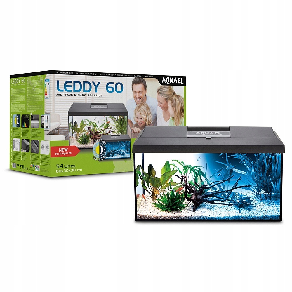 Levně Aquael Leddy Plus 60 Day&Night Black 2.0 – akvarijní set