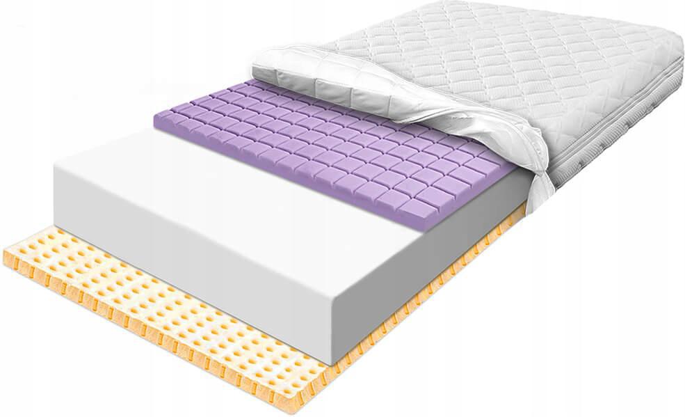 Materac lateksowy 110x160 kostka oddychający 23cm masujący przewiewny H2