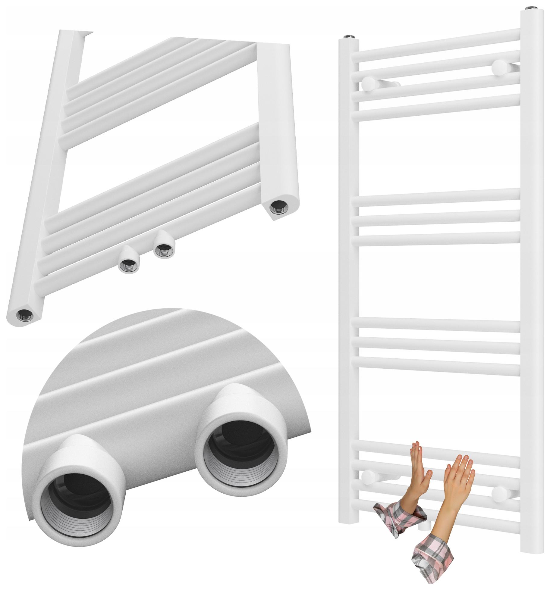 Kúpeľňový Radiátor Rebríkový Biely Moderný 100x50 cm Raven