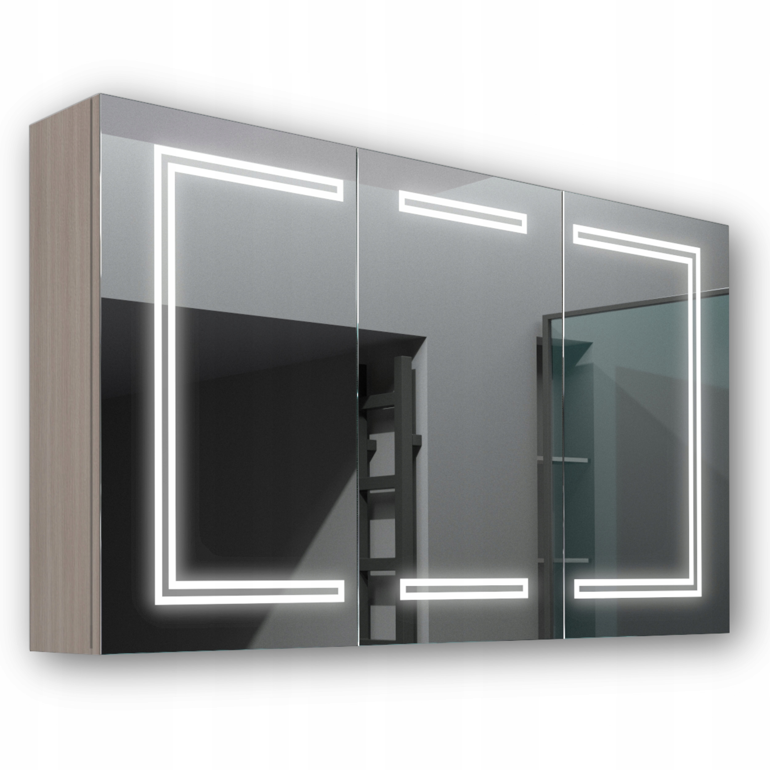 Dřevěná skříňka 120x70 Led zrcadlo Saturn Akácie